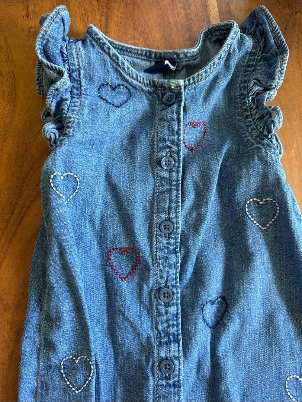 GAP Blue Denim Heart-Embroidered jumper